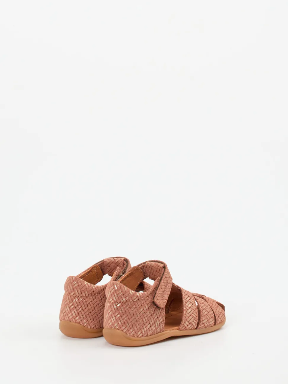 Develab – Kindersandalen aus geprägtem Leder roségold