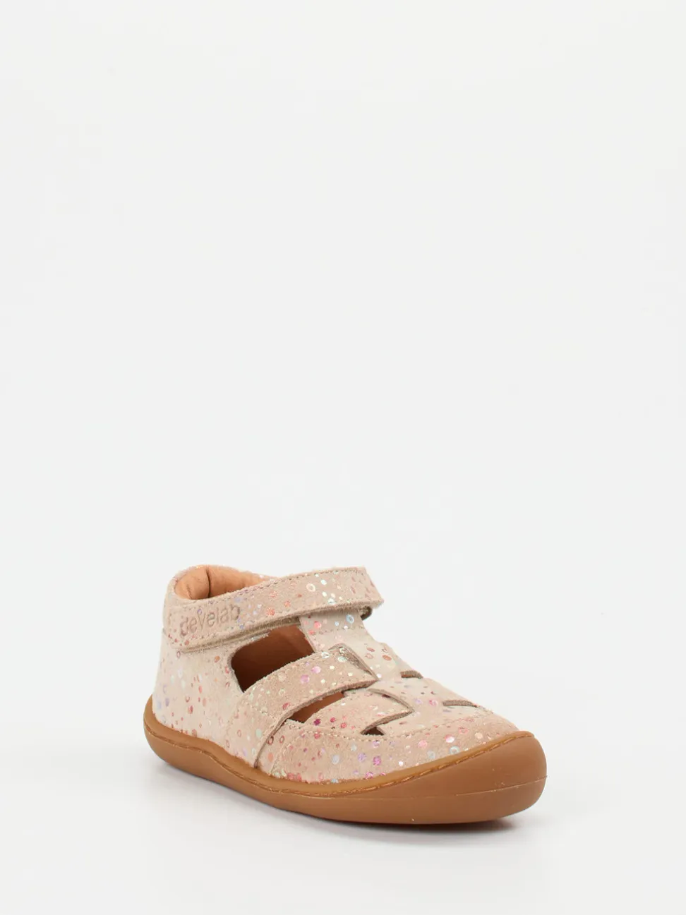 develab – Kindersandalen aus Veloursleder beige