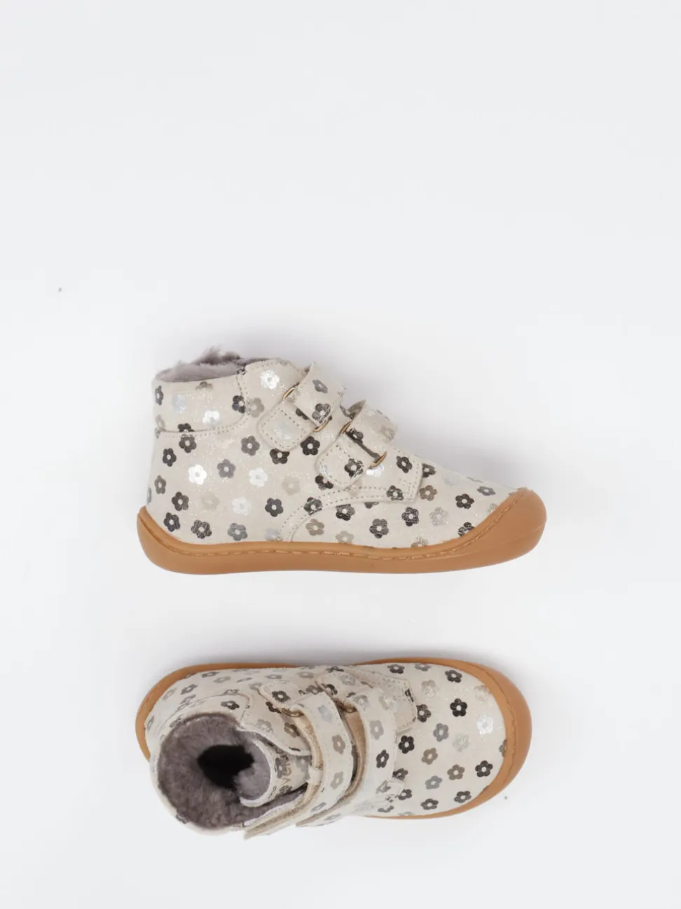 develab – Klett-Boots aus geprägtem Leder beige