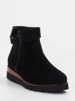 Di Lauro – Ankle Boots aus Veloursleder schwarz