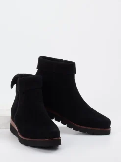 Di Lauro – Ankle Boots aus Veloursleder schwarz