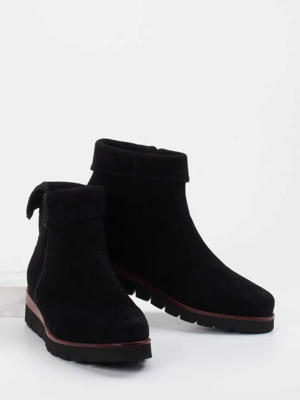 Di Lauro – Ankle Boots aus Veloursleder schwarz