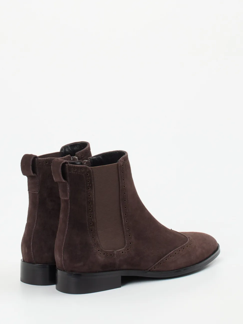 Di Lauro – Chelsea Boots aus Veloursleder Dunkelbraun