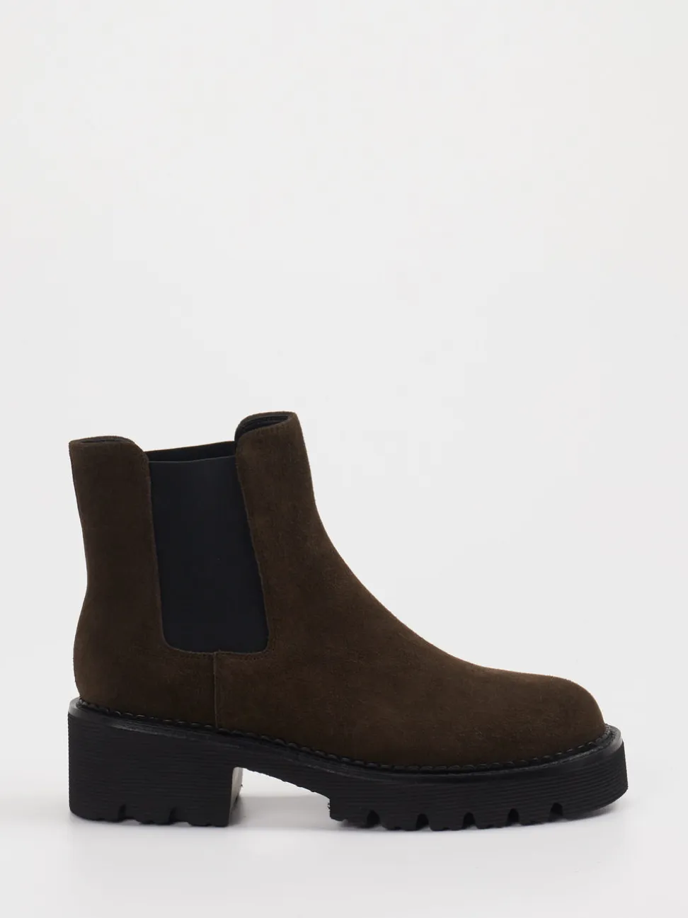 Di Lauro – Chelsea Boots aus Veloursleder Dunkelbraun