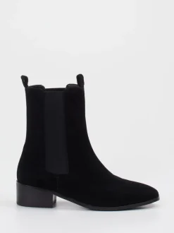 Di Lauro – Chelsea Boots aus Veloursleder schwarz