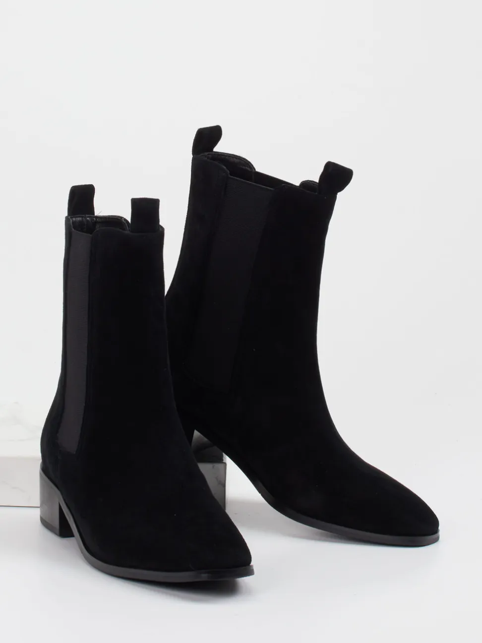 Di Lauro – Chelsea Boots aus Veloursleder schwarz