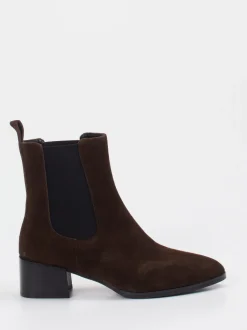 Di Lauro – Chelsea Boots aus Veloursleder dunkelbraun