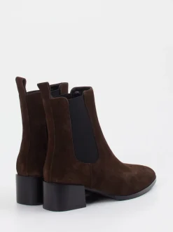 Di Lauro – Chelsea Boots aus Veloursleder dunkelbraun