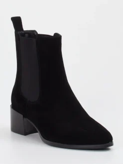 Di Lauro – Chelsea Boots aus Veloursleder schwarz