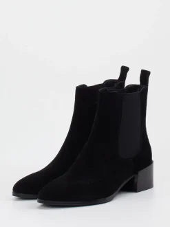 Di Lauro – Chelsea Boots aus Veloursleder schwarz