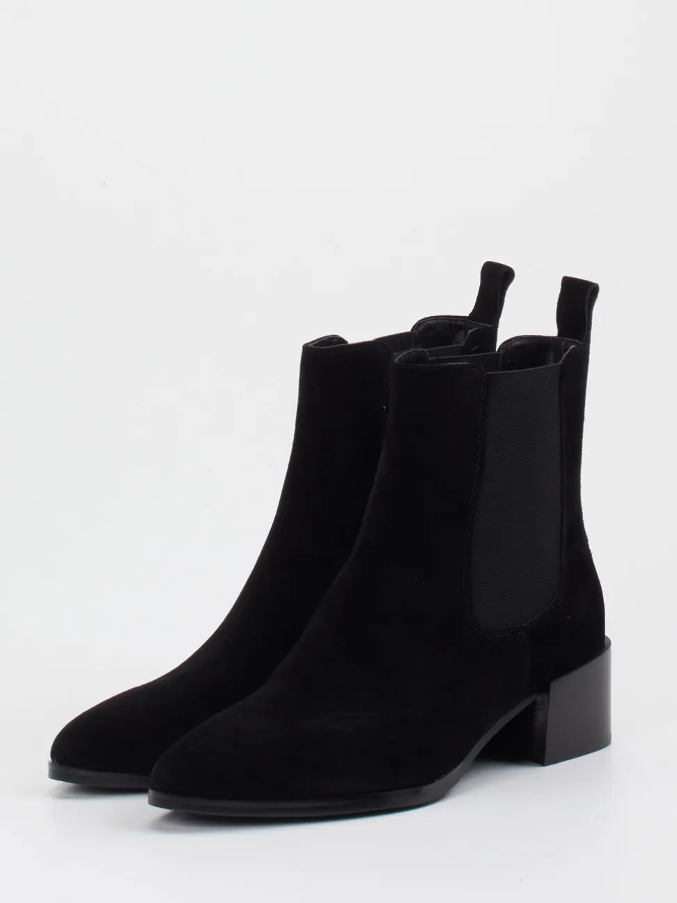Di Lauro – Chelsea Boots aus Veloursleder schwarz