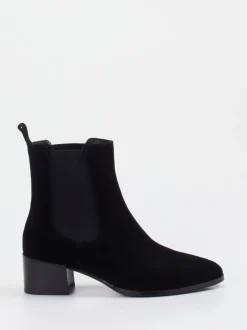 Di Lauro – Chelsea Boots aus Veloursleder schwarz
