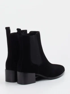 Di Lauro – Chelsea Boots aus Veloursleder schwarz