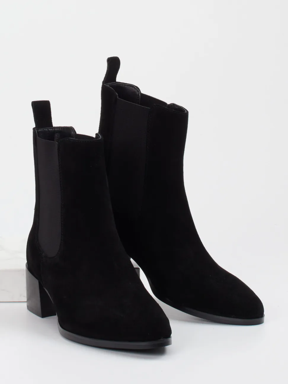 Di Lauro – Chelsea Boots aus Veloursleder schwarz