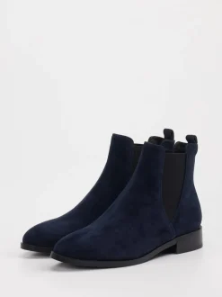 Di Lauro – Chelsea Boots aus Veloursleder Dunkelblau