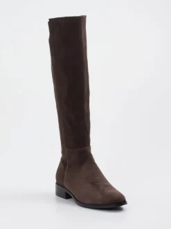 Di Lauro – Kniehohe Stiefel aus Veloursleder Dunkelbraun