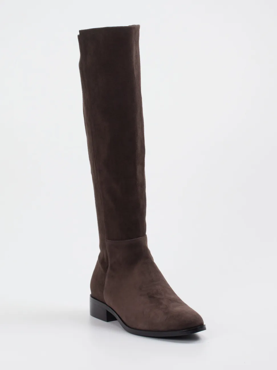 Di Lauro – Kniehohe Stiefel aus Veloursleder Dunkelbraun