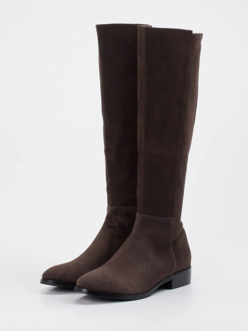 Di Lauro – Kniehohe Stiefel aus Veloursleder Dunkelbraun