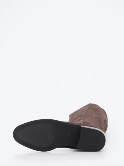 Di Lauro – Kniehohe Stiefel aus Veloursleder Dunkelbraun
