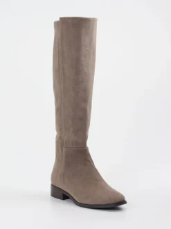 Di Lauro – Kniehohe Stiefel aus Veloursleder Taupe