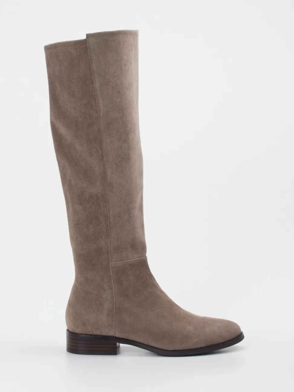 Di Lauro – Kniehohe Stiefel aus Veloursleder Taupe