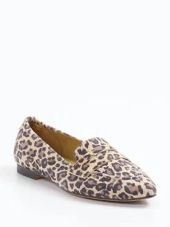 Di Lauro – Loafer aus geprägtem Leder in Leoprint