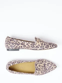 Di Lauro – Loafer aus geprägtem Leder in Leoprint