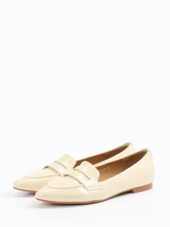 Di Lauro – Loafer aus Lackleder in Cremebeige