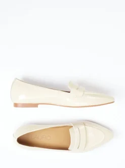 Di Lauro – Loafer aus Lackleder in Cremebeige