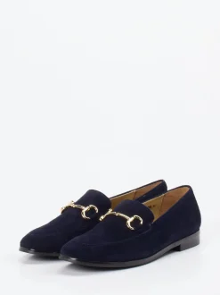 Di Lauro – Loafer aus Veloursleder Dunkelblau