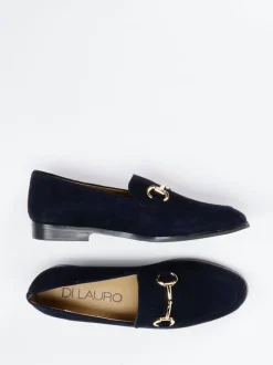 Di Lauro – Loafer aus Veloursleder Dunkelblau