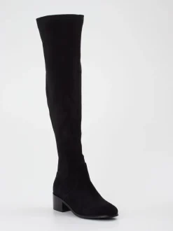 Di Lauro – Overknee-Stiefel aus Veloursleder schwarz