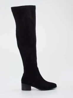 Di Lauro – Overknee-Stiefel aus Veloursleder schwarz