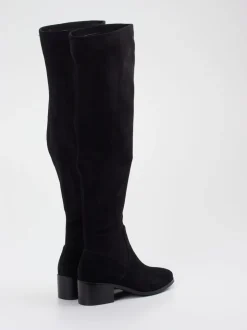 Di Lauro – Overknee-Stiefel aus Veloursleder schwarz