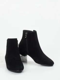 Di Lauro – Stiefelette aus Veloursleder schwarz