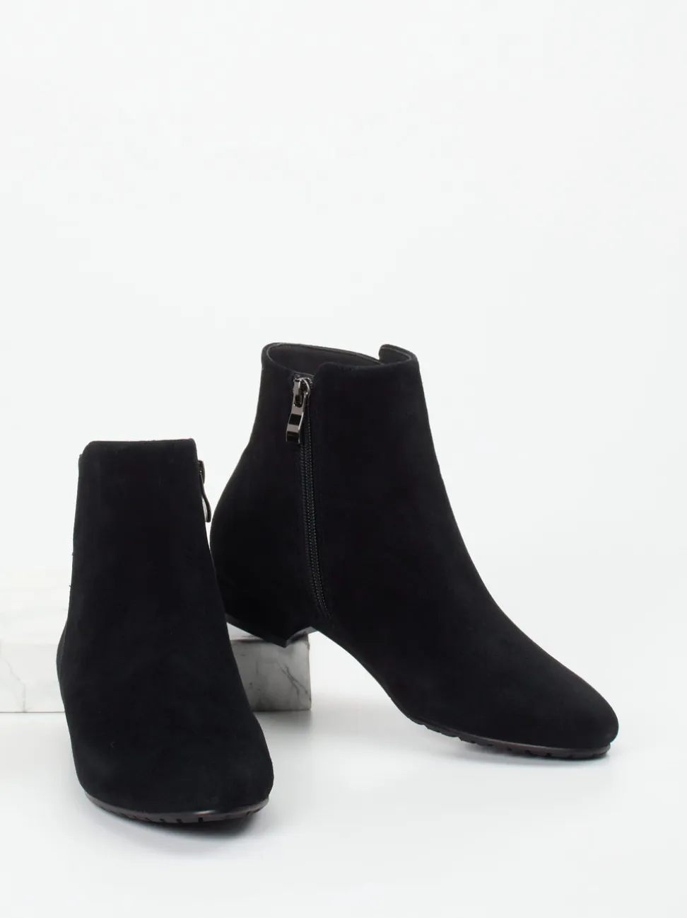 Di Lauro – Stiefelette aus Veloursleder schwarz