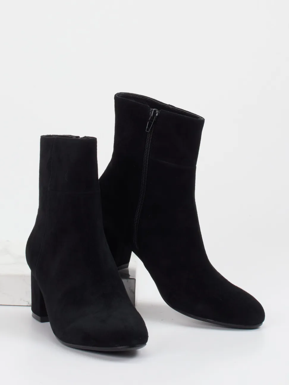 Di Lauro – Stiefelette aus Veloursleder schwarz