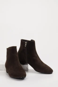 Di Lauro – Stiefeletten aus Veloursleder Dunkelbraun