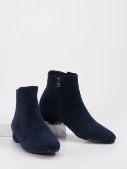 Di Lauro – Stiefeletten aus Veloursleder Dunkelblau