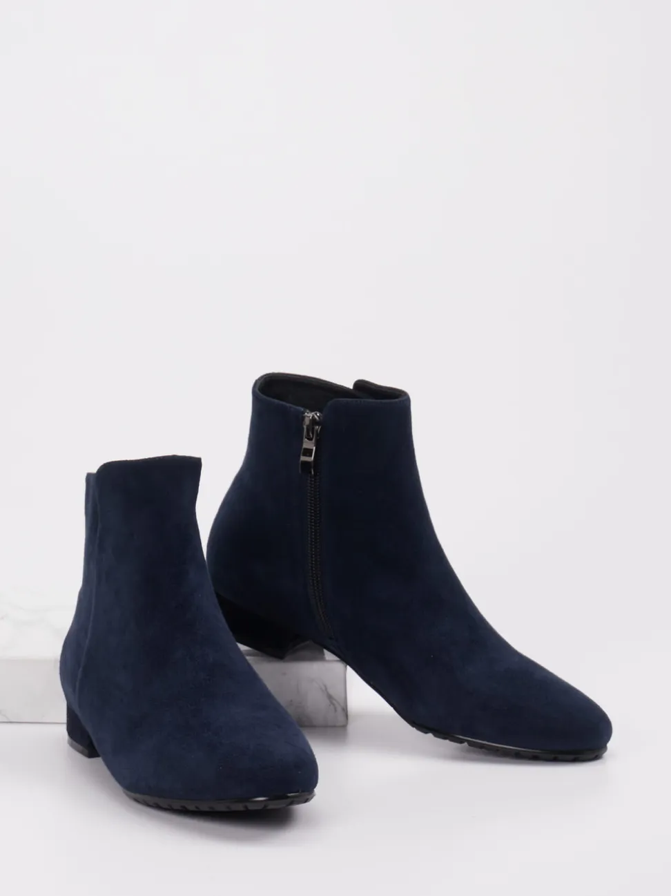 Di Lauro – Stiefeletten aus Veloursleder Dunkelblau