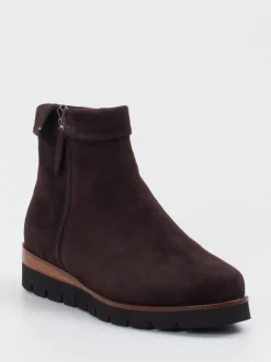 Di Lauro – Stiefeletten aus Veloursleder Dunkelbraun