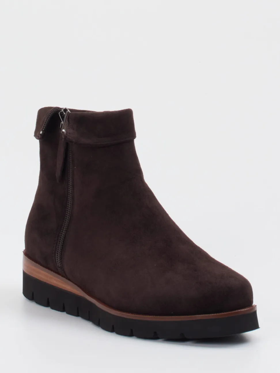 Di Lauro – Stiefeletten aus Veloursleder Dunkelbraun