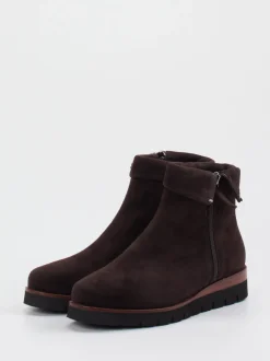Di Lauro – Stiefeletten aus Veloursleder Dunkelbraun