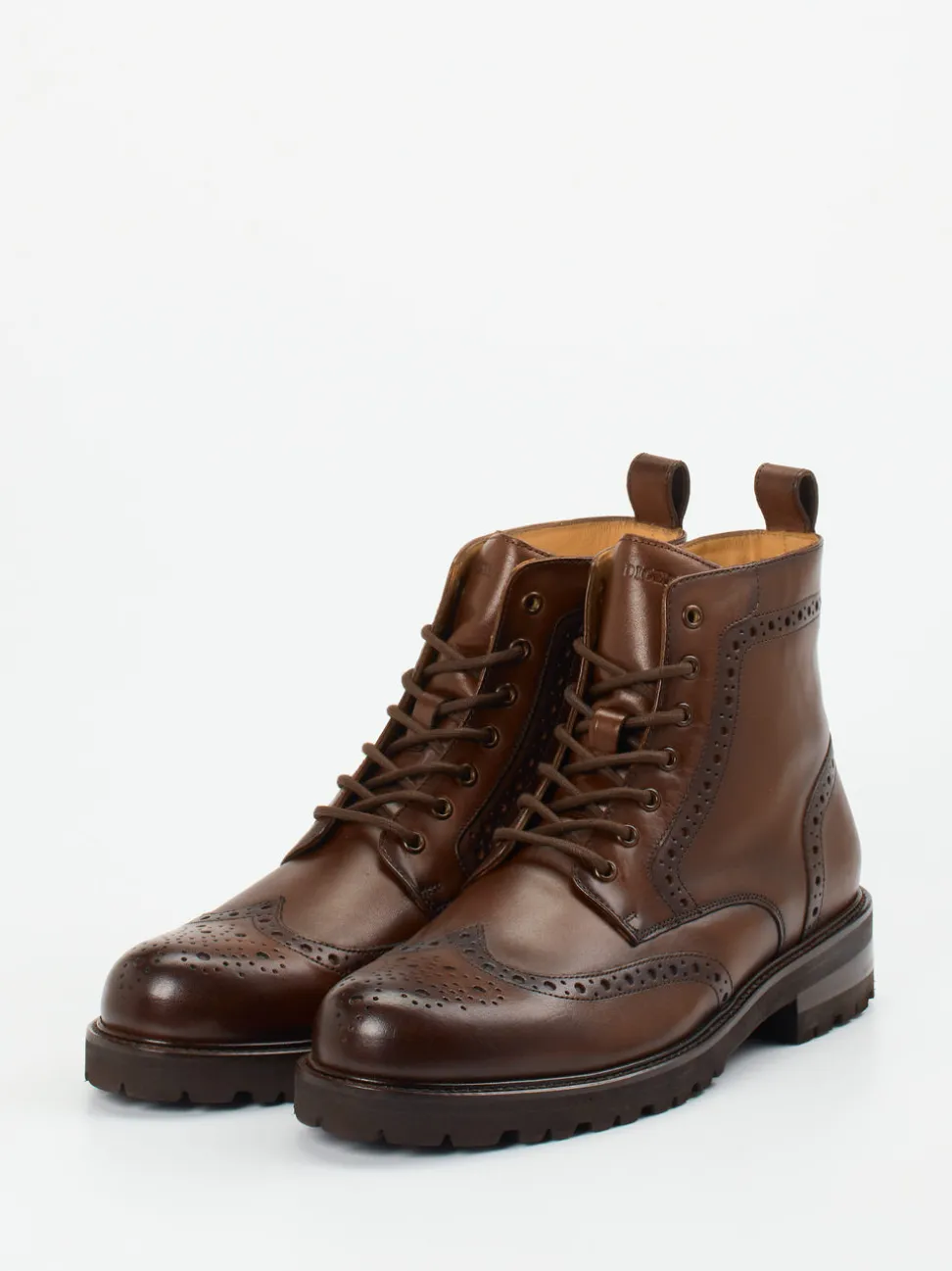 Digel – Brogue-Boots aus Kalbleder dunkelbraun
