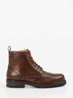 Digel – Brogue-Boots aus Kalbleder dunkelbraun