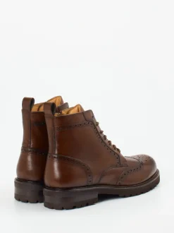 Digel – Brogue-Boots aus Kalbleder dunkelbraun