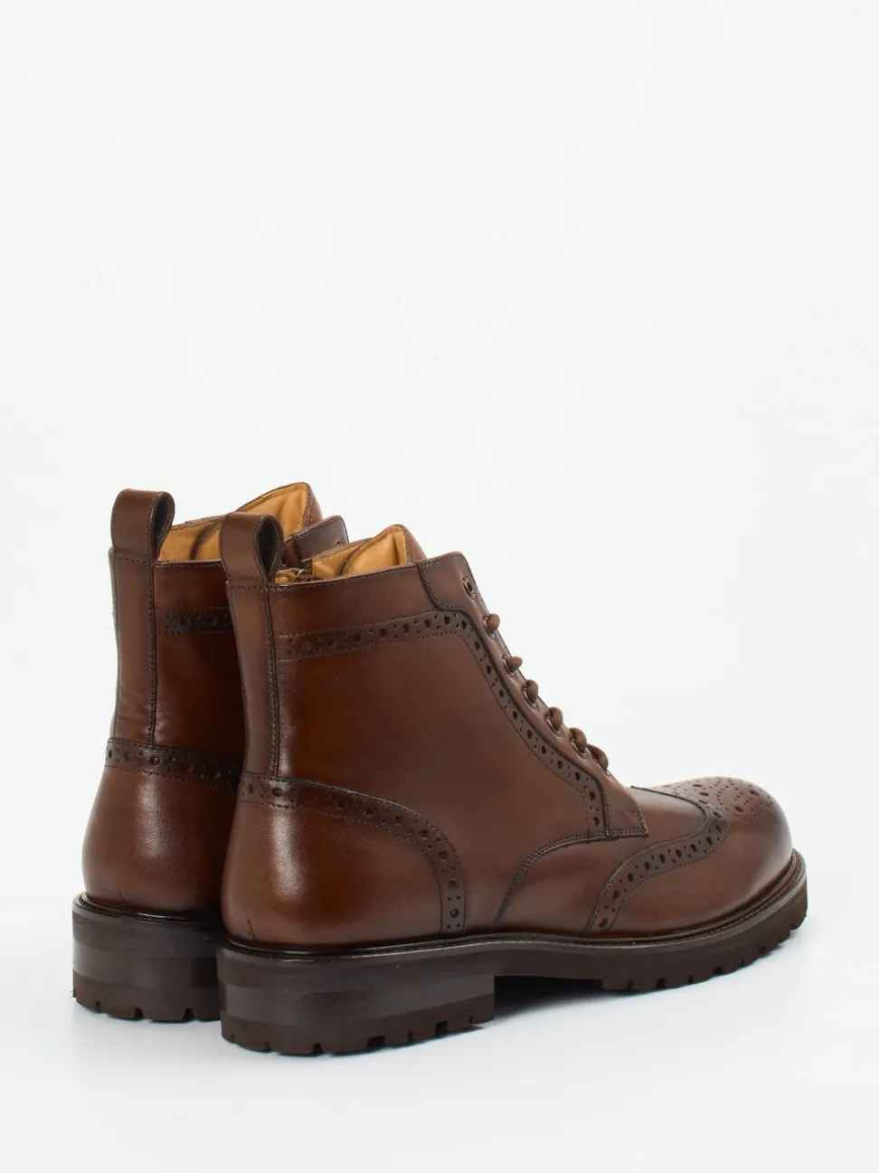 Digel – Brogue-Boots aus Kalbleder dunkelbraun