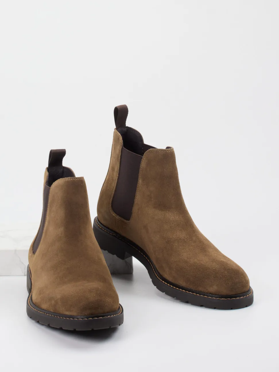 Digel – Chelsea Boots aus Veloursleder braun