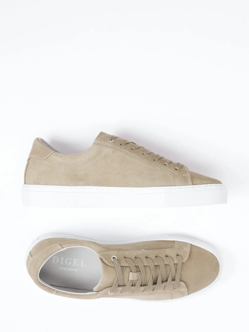 Digel – Sneaker aus Veloursleder sandbeige
