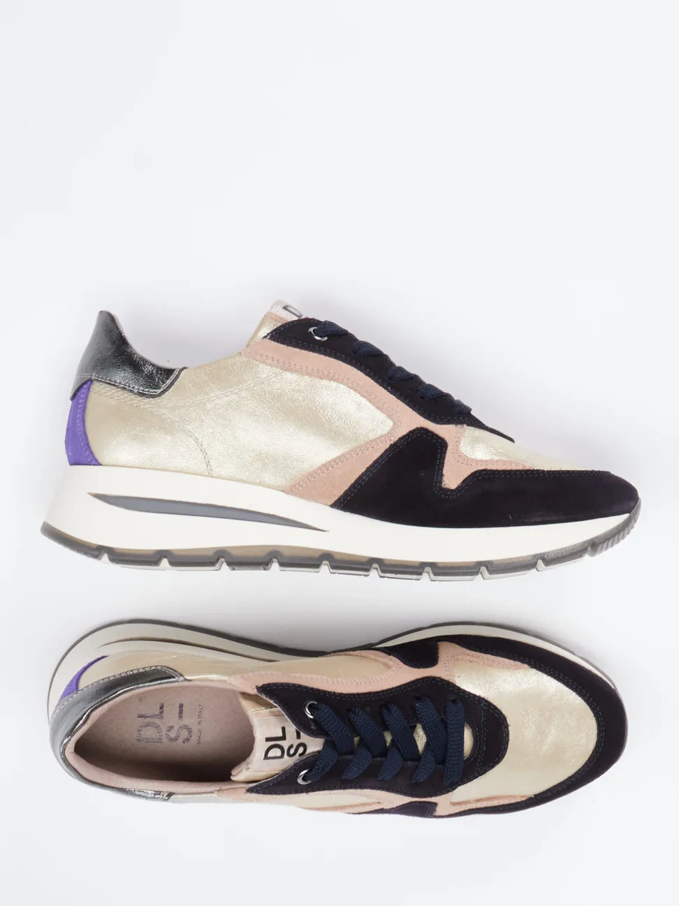 DL Sport – Fashion-Sneaker aus Metallicleder multicolor